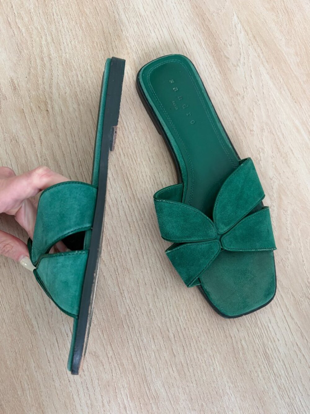 SANDRO Flat Suede Sandals - Picture 2 of 6